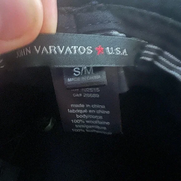 John Varvatos Black Fedora Hat Size S/M - Picture 4 of 5